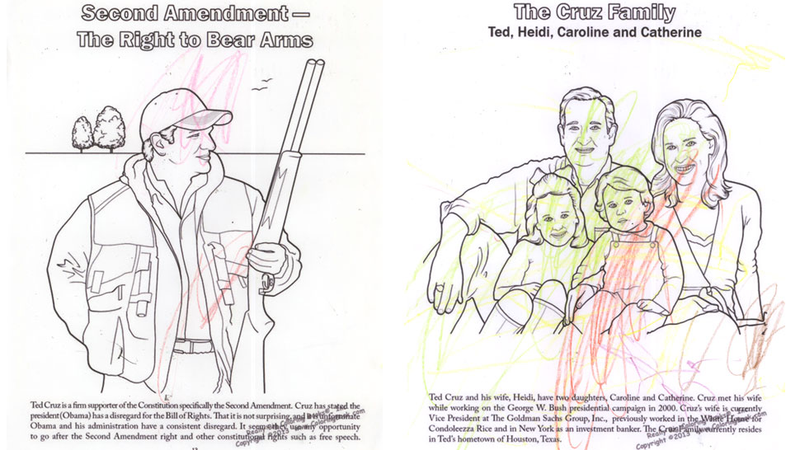 Illustration for article titled We Gave Ted Cruz's Coloring Book to a Real Toddler With Crayons